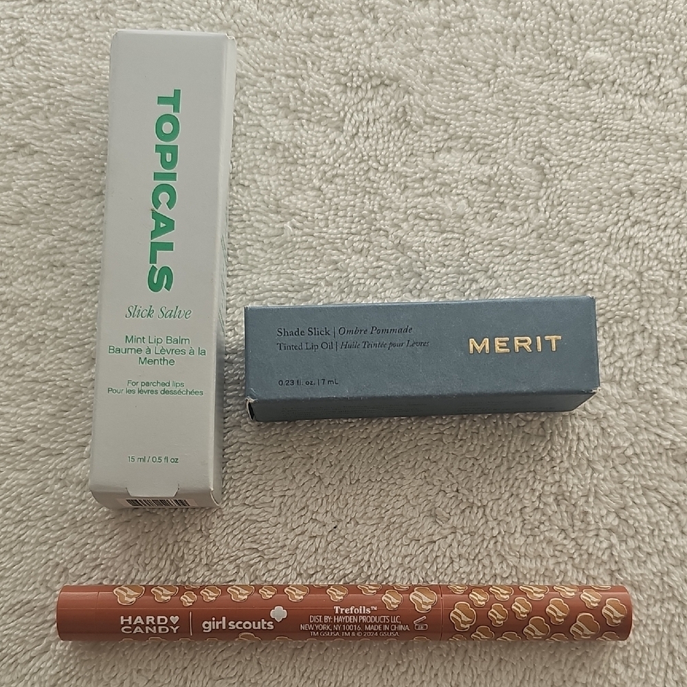 Lip Salve Shade Slick Velvety Marker Set Of 3 Merit Topicals Hard Candy NEW